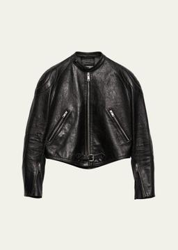 Cropped Leather Jacket
