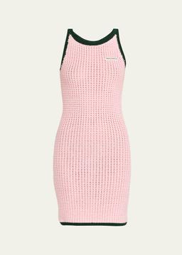 Mouline Open-Knit Sleeveless Mini Dress