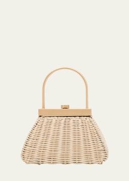 Estelle Rattan Top-Handle Bag