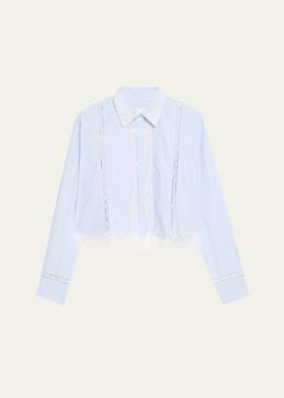 Delano Lace-Trim Striped Shirt