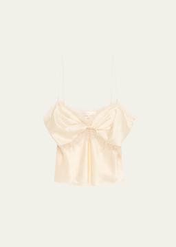 Belfast Silk-Blend Lace-Trim Top