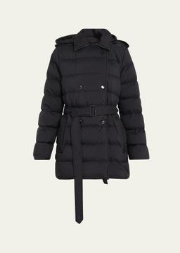 Kent Belted Parka Jacket With Detachable Hood