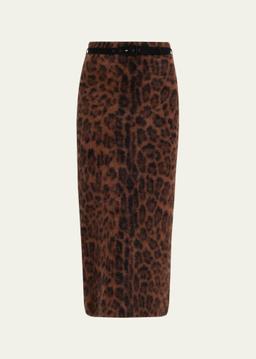 Levi Belted Brushed Cashmere Midi Skirt