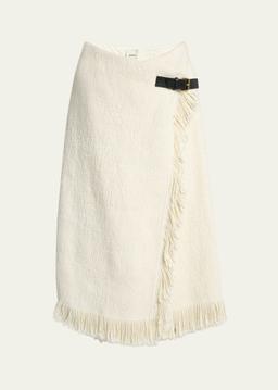 Galla Woven Fringe-Trim Skirt