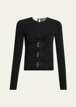 Gladice Bow Cutout Jersey Top
