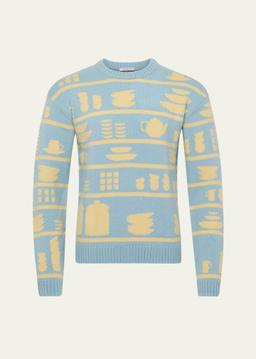 Crockery Jacquard Wool Sweater