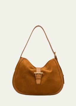 T-Bar Suede Shoulder Bag