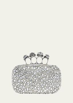 Skull Spider Four Ring Crystal Clutch Bag