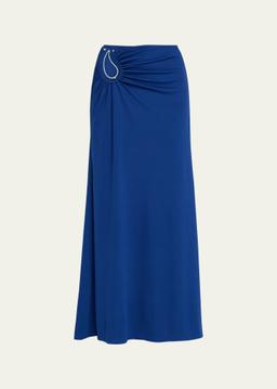 Paisley Ruched Maxi Skirt