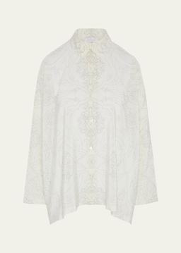 Wide A-Line Scrunch-Neck Shirt (Mid Plus Length)