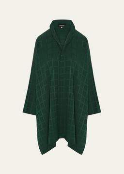 Wide Longer-Back Double Stand-Collar Shirt With Slits (Very Long Length)