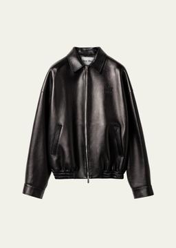 Plonge Nappa Leather Bomber Jacket