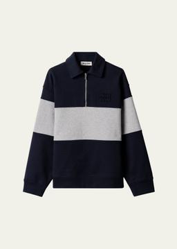 Stripe Quarter-Zip Felpa Polo Shirt