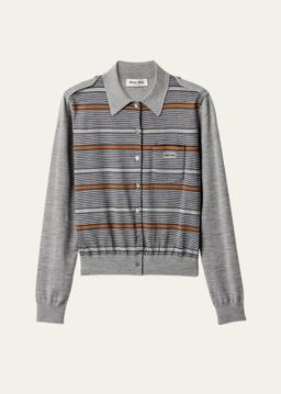Striped Polo Cardigan