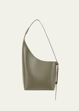 Demi Lune Calfskin Leather Bucket Bag