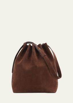 Marin Calfskin Suede Large Bucket Bag