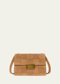 Delphine Woven Suede Crossbody Bag