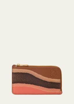 Landscape Card Holder in Calfskin Leather