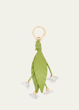 Strawberry Flower Bag Charm in Calfskin Leather