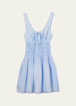 Gianluca Gingham Smocked Mini Dress