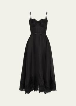 Lace-Trim Corset Picnic Dress