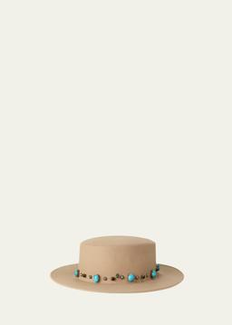 Kiki Stone & Studs Wool Felt Gaucho Hat