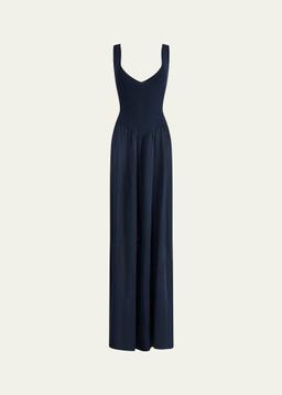 Lollie Plunging Drop-Waist Maxi Dress