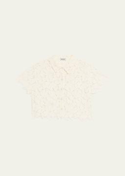 Marjorie Short-Sleeve Lace Camp Shirt