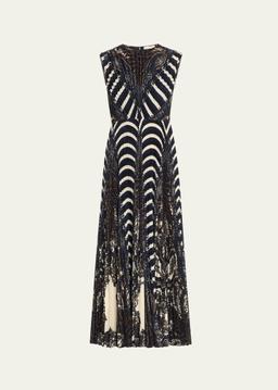 Violeta Pleated Sleeveless Midi Dress