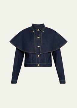 The Agata Denim Cape Jacket
