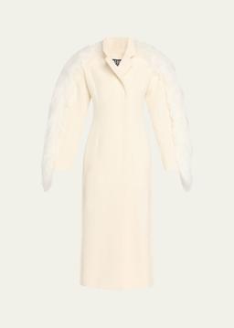 Le Manteau Boa Lamb Shearling Long Wool Coat