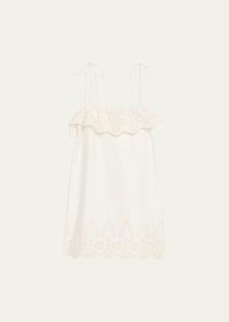 Yvonne Embroidered Tie-Shoulder Mini Dress