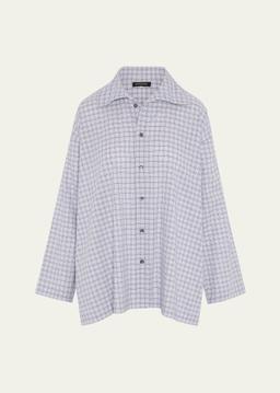 Slim A-Line Scrunch Neck Shirt With Stepped Insert (Long Length)