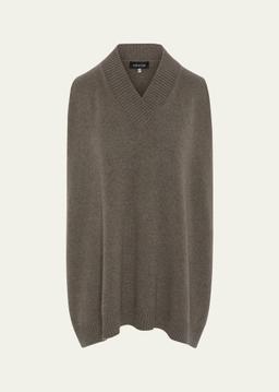 A-Line Sleeveless Crossover V-Neck Sweater (Long Length)