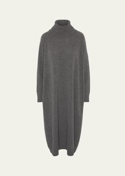 Wide Raglan Sleeve Roll Neck Dress
