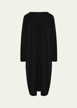 Raglan Sleeve Round Neck Midi Dress