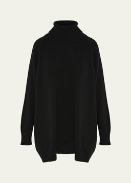 Wide Raglan Sleeve Roll Neck Sweater (Long Length)