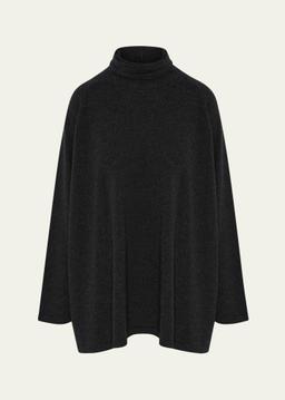 Raglan-Sleeve Scrunch-Neck Sweater (Long Length)