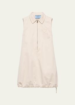 Sleeveless Chino Drawstring Mini Dress