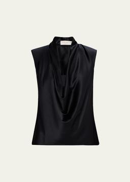 Gregory Cowl-Neck Silk Blouse