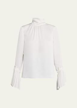 Christy Ruffle-Cuff Blouse