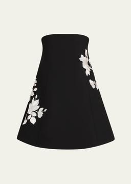 Irla Strapless Trailing Floral Mini Dress