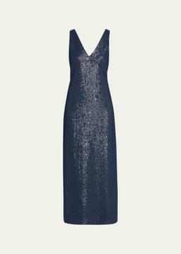 Sequined Deep V Dress