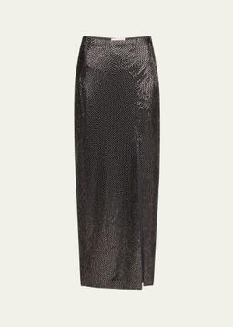 Diamante Crepe Slit Maxi Skirt