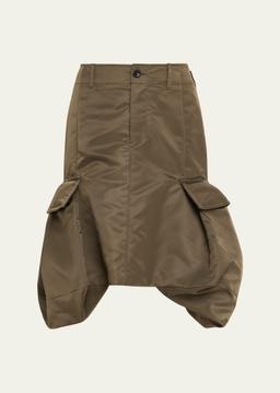 Nylon Cargo Skirt