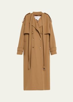 Wogab Belt-Neck Double-Breasted Trench Coat