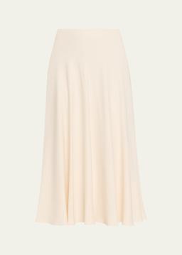 Erika Silk-Wool Cady Midi Skirt
