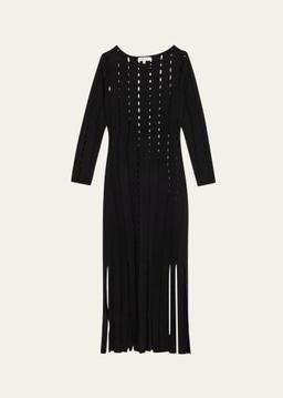 Gemma Bateau-Neck Cutout Carwash Midi Dress