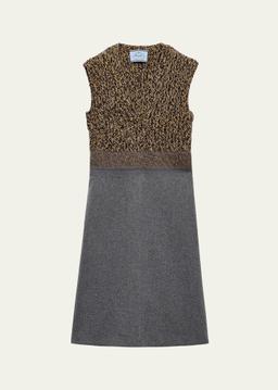 Shetland Mouline Cashmere V-Neck Dress
