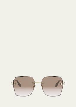 Serpenti Forever Metal Square Sunglasses